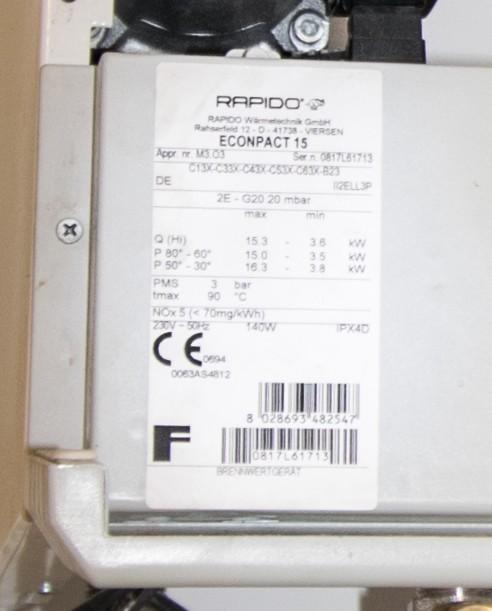 Gas Rapido Econpact 15 Typ